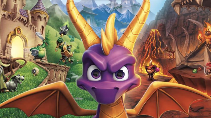 The Spyro Reignited Trilogy cover art featuring a closeup of Spyro the dragon