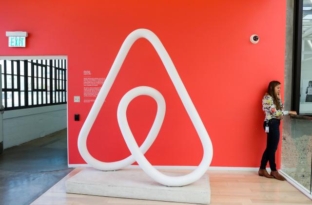 A woman talks on the phone at the Airbnb office headquarters in the SOMA district of San Francisco, California, U.S., August 2, 2016.  REUTERS/Gabrielle Lurie