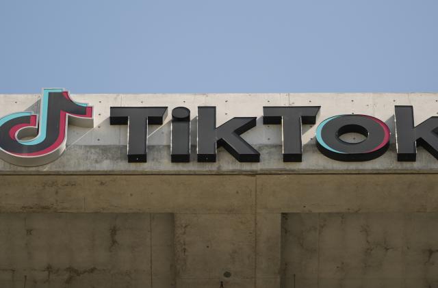 FILE - A TikTok sign is displayed on their building in Culver City, Calif., March 11, 2024. (AP Photo/Damian Dovarganes, File)