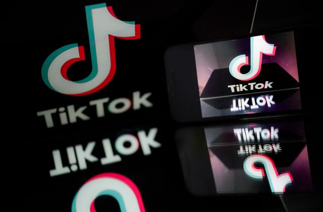 This photograph taken on March 7, 2024 in Nantes, shows the logo of Chinese social media platform TikTok. (Photo by LOIC VENANCE / AFP) (Photo by LOIC VENANCE/AFP via Getty Images)