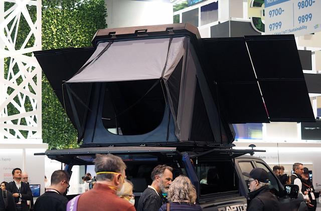 Image of Jackery's Rooftop Solar Tent from the tent entrance