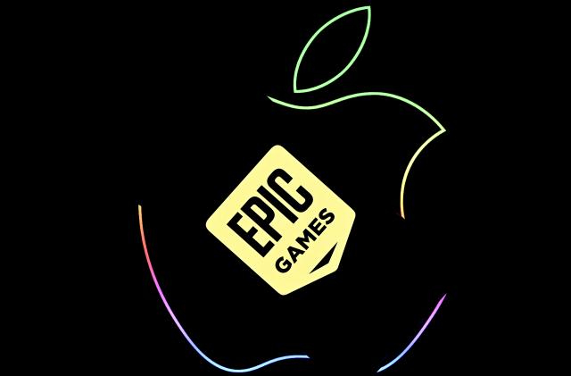 ANKARA, TURKIYE - JUNE 20: The logo of Epic Games is displayed on a mobile phone screen inside of the logo of Apple in Ankara, Turkiye on June 20, 2023. (Photo by Arda Kucukkaya/Anadolu Agency via Getty Images)