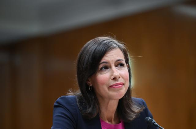 WASHINGTON, DC - SEPTEMBER 19: Chairwomen of the Federal Communications Commission Jessica Rosenworcel is seen during a Senate Appropriations Subcommittee on Financial Servieces and General Government Hearings at the Dirksen Senate Office Building on Tuesday September 19, 2023 in Washington, DC. (Photo by Matt McClain/The Washington Post via Getty Images)