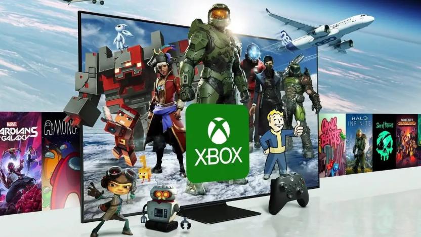 Xbox logo and characters displayed on a smart TV.