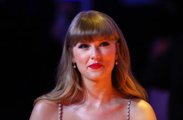 LONDON, ENGLAND - MAY 11: Taylor Swift, winner of the Global icon Award, is seen during The BRIT Awards 2021 at The O2 Arena on May 11, 2021 in London, England. (Photo by JMEnternational/JMEnternational for BRIT Awards/Getty Images)