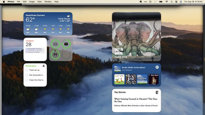 macOS Sonoma widget desktop