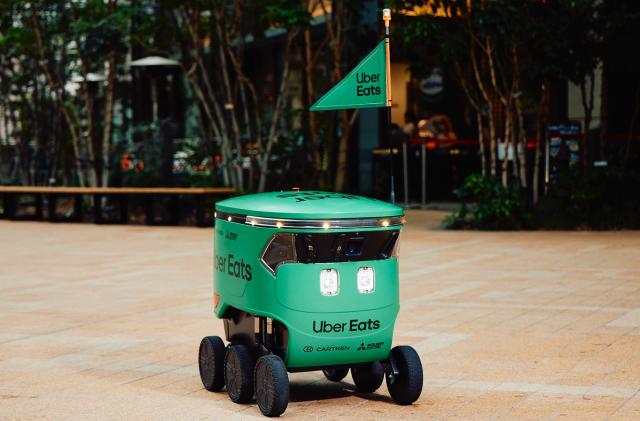 Cartken Model C sidewalk delivery robot to be deployed by Uber Eats in Tokyo, Japan.