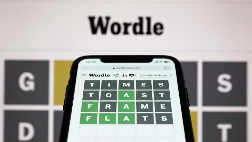 Wordle game displayed on a screen and Wordle game displayed on a phone screen are seen in this illustration photo taken in Krakow, Poland on July 20, 2023. (Photo by Jakub Porzycki/NurPhoto via Getty Images)