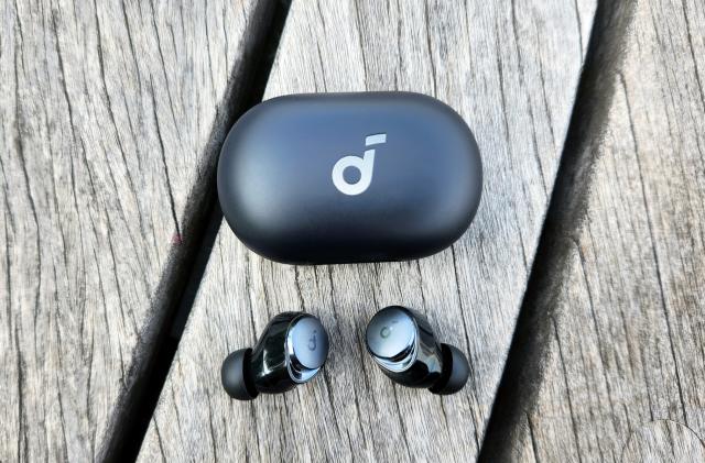 The Anker Soundcore Space A40 wireless earbuds.