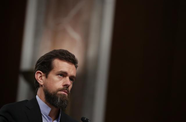 WASHINGTON, DC - SEPTEMBER 5: Twitter chief executive officer Jack Dorsey testifies during a Senate Intelligence Committee hearing concerning foreign influence operations' use of social media platforms, on Capitol Hill, September 5, 2018 in Washington, DC. Twitter CEO Jack Dorsey and Facebook chief operating officer Sheryl Sandberg faced questions about how foreign operatives use their platforms in attempts to influence and manipulate public opinion. (Photo by Drew Angerer/Getty Images)