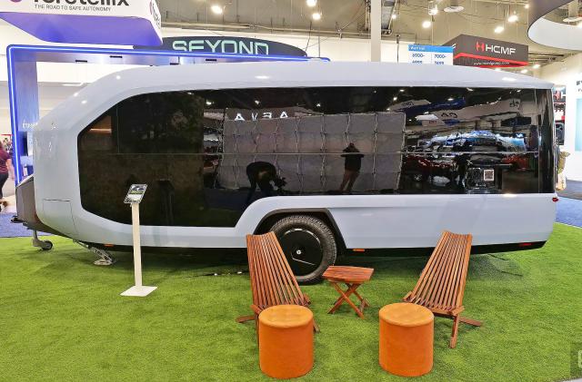 The Pebble Flow is an all-electric trailer optimized for use with EVs.  