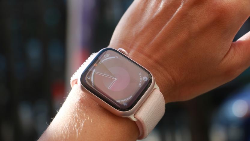 The Apple Watch Series 9 on a person's wrist.